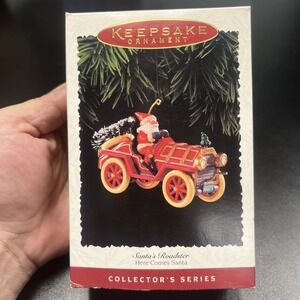 Hallmark Ornament Christmas Santa's Roadster Here Comes Santa 17th Series 1995